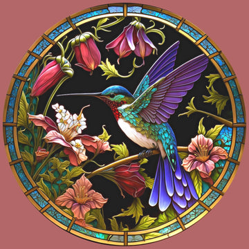 Faire-Fernville Creations Stained Glass Panels Hummingbird Tempered Glass Cutting & Charcuterie Board